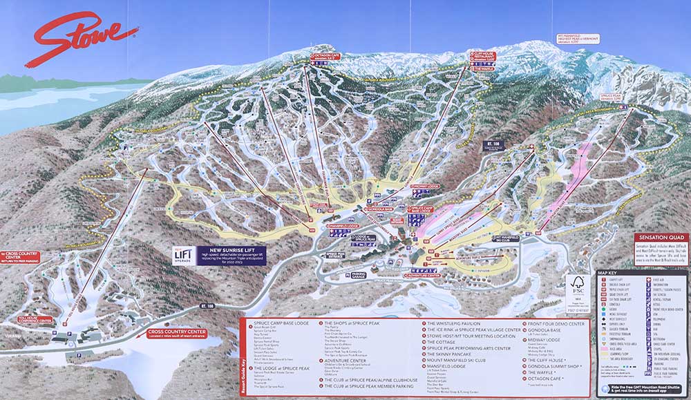 Stowe Ski Area Trail Map