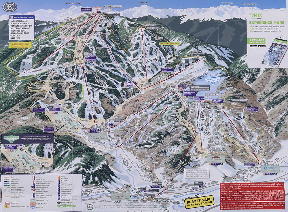 Beaver Creek Ski Area Trail Map