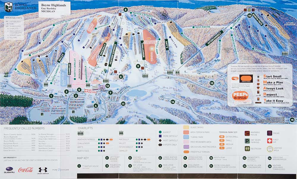 Boyne Highlands Trail Map Boyne Highlands Ski Area Trail Map