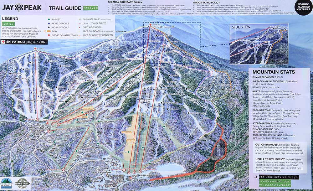 Jay Peak Ski Area Trail Map