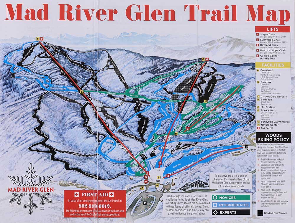 Mad River Glen Ski Area Trail Map