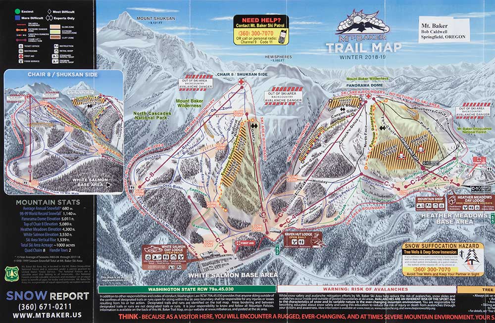 Mount Baker Ski Area Trail Map