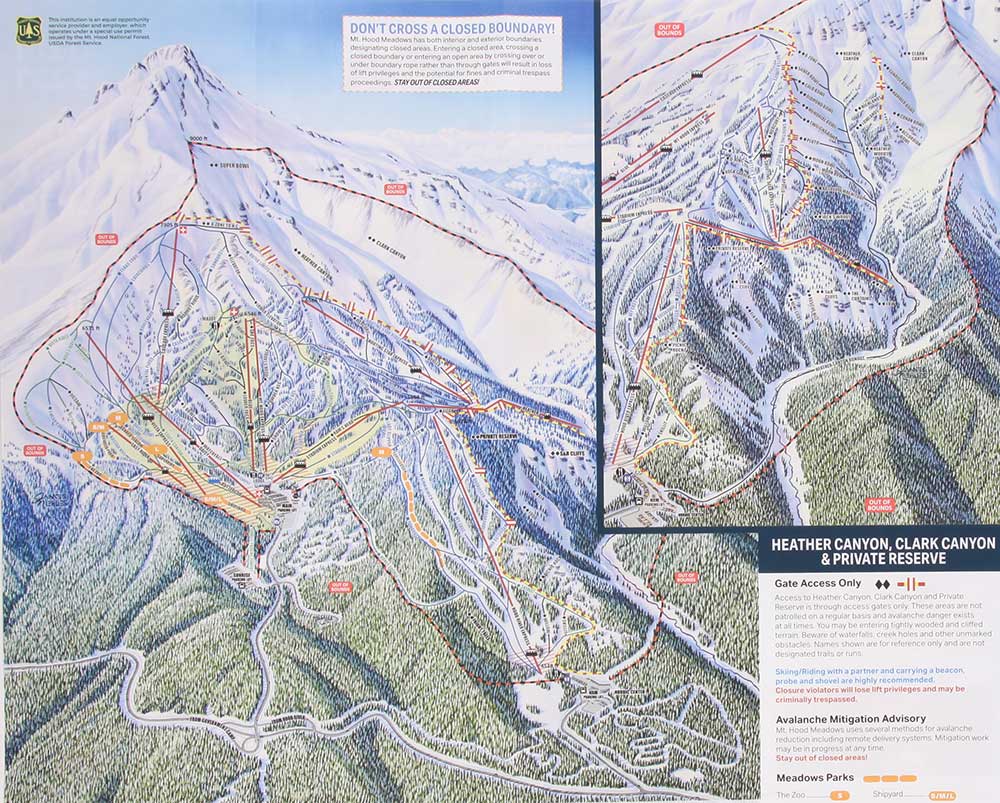 Mount Hood Meadows Ski Area Trail Map