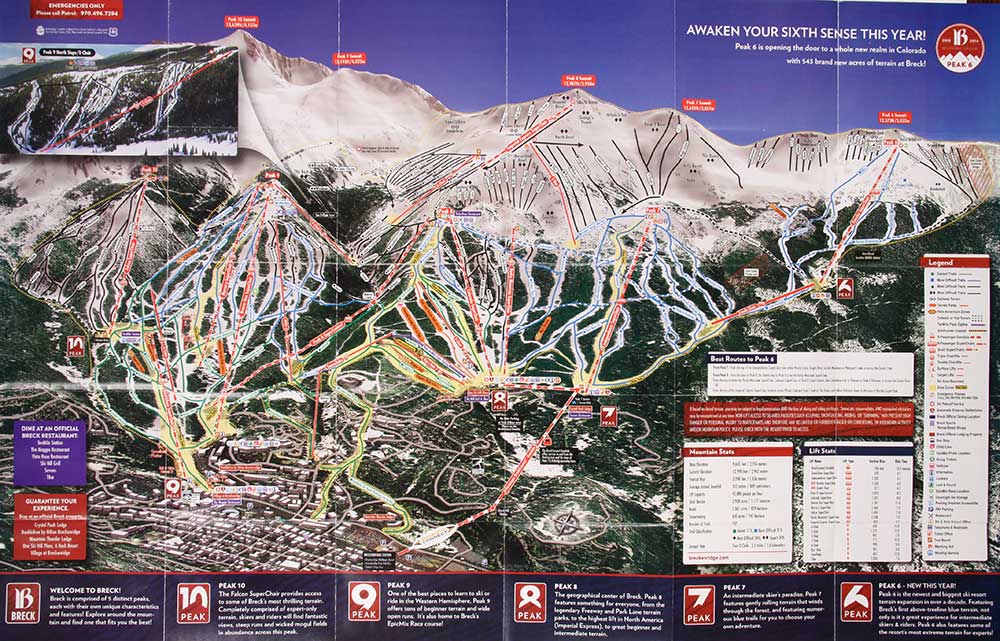 Peak 6 Ski Area Trail Map