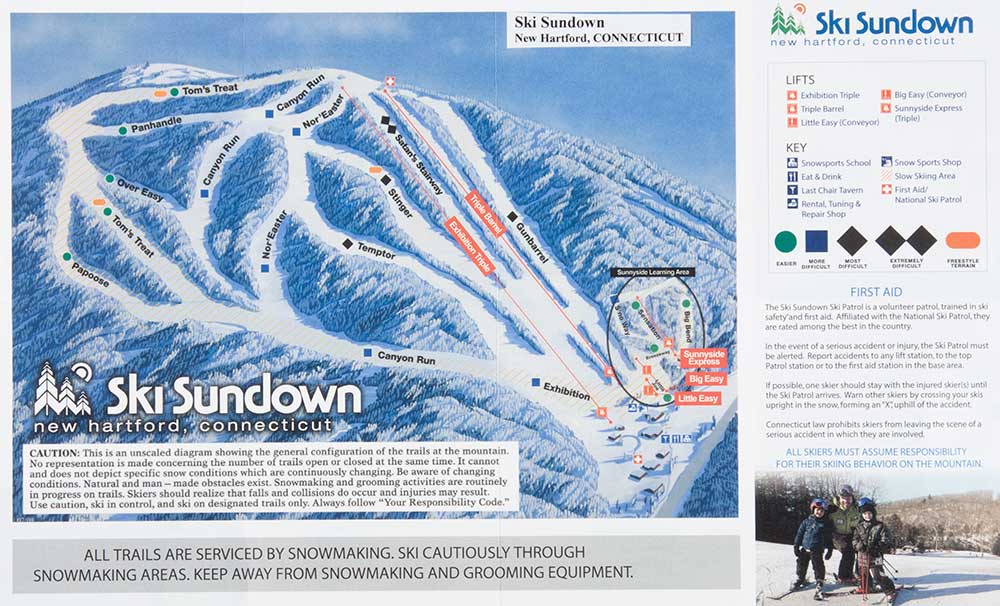 Ski Sundown Trail Map Ski Sundown Ski Area Trail Map