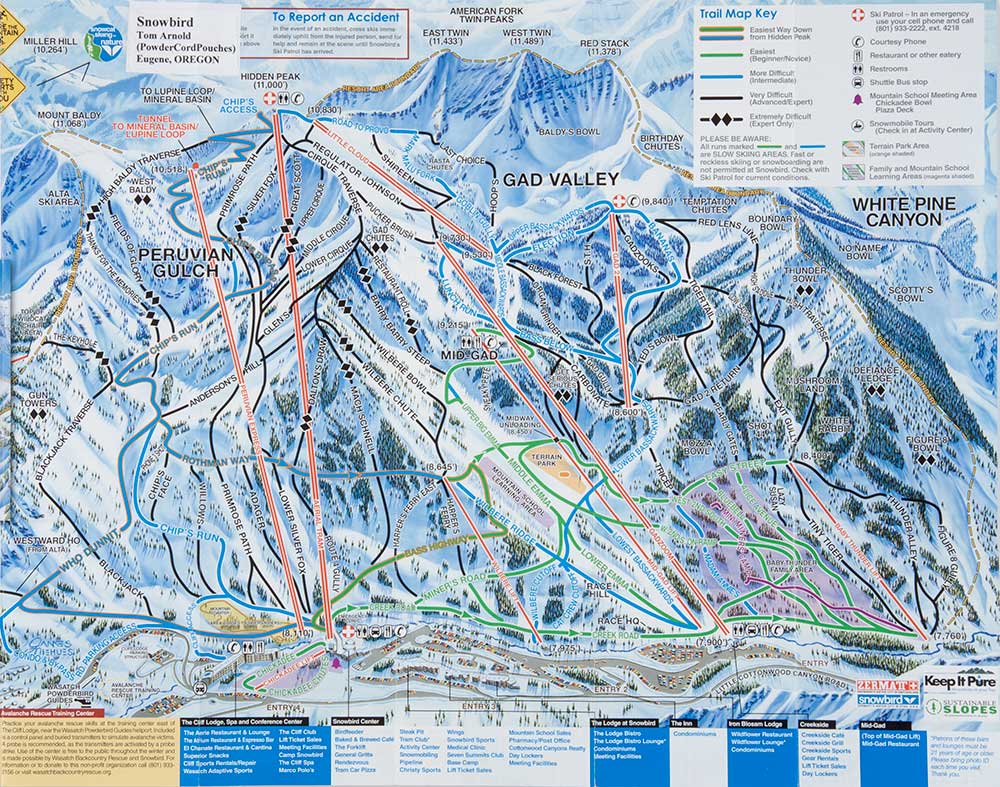 Snowbird Ski Area Trail Map