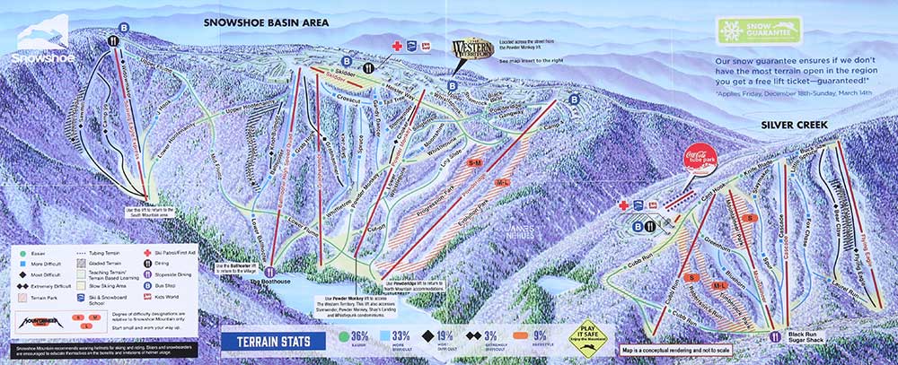 Snowshoe Mountain Trail Map Snowshoe Basin Ski Area Trail Map