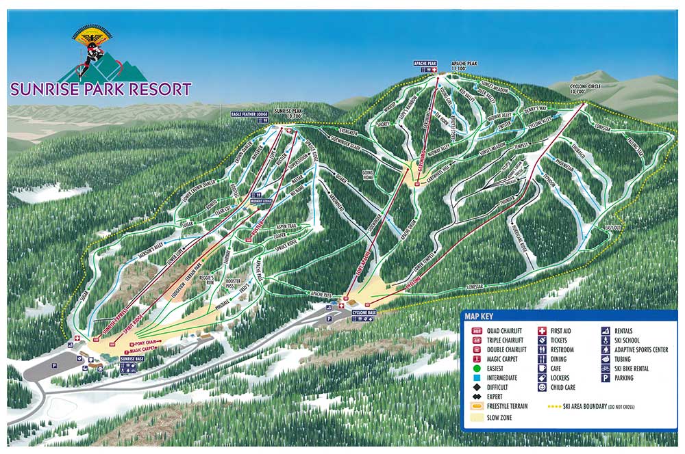 Sunrise Park Resort Ski Area Trail Map