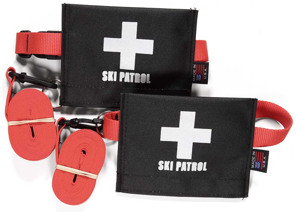 Powder Cord Pouches w/ Powder Cords (pair) for Ski Patrol PowderCordPouch, Powder Cord, Pouch, Ski, Powder Strap, Ski Leash, Runaway Ski, Lost Ski